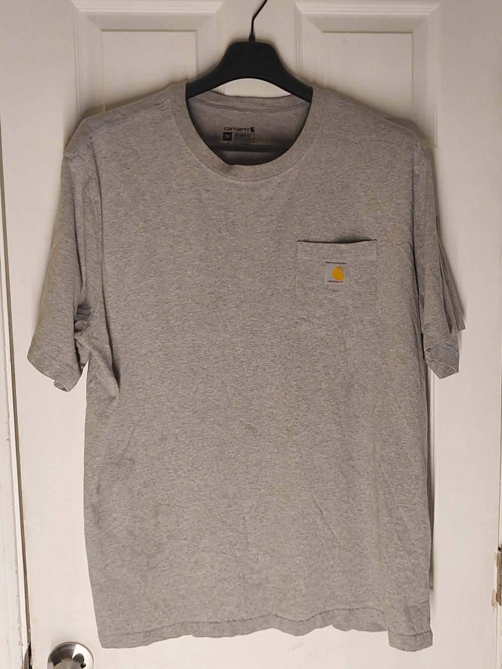 Carhartt Gray Short-Sleeve Pocket Tee with Logo Patch